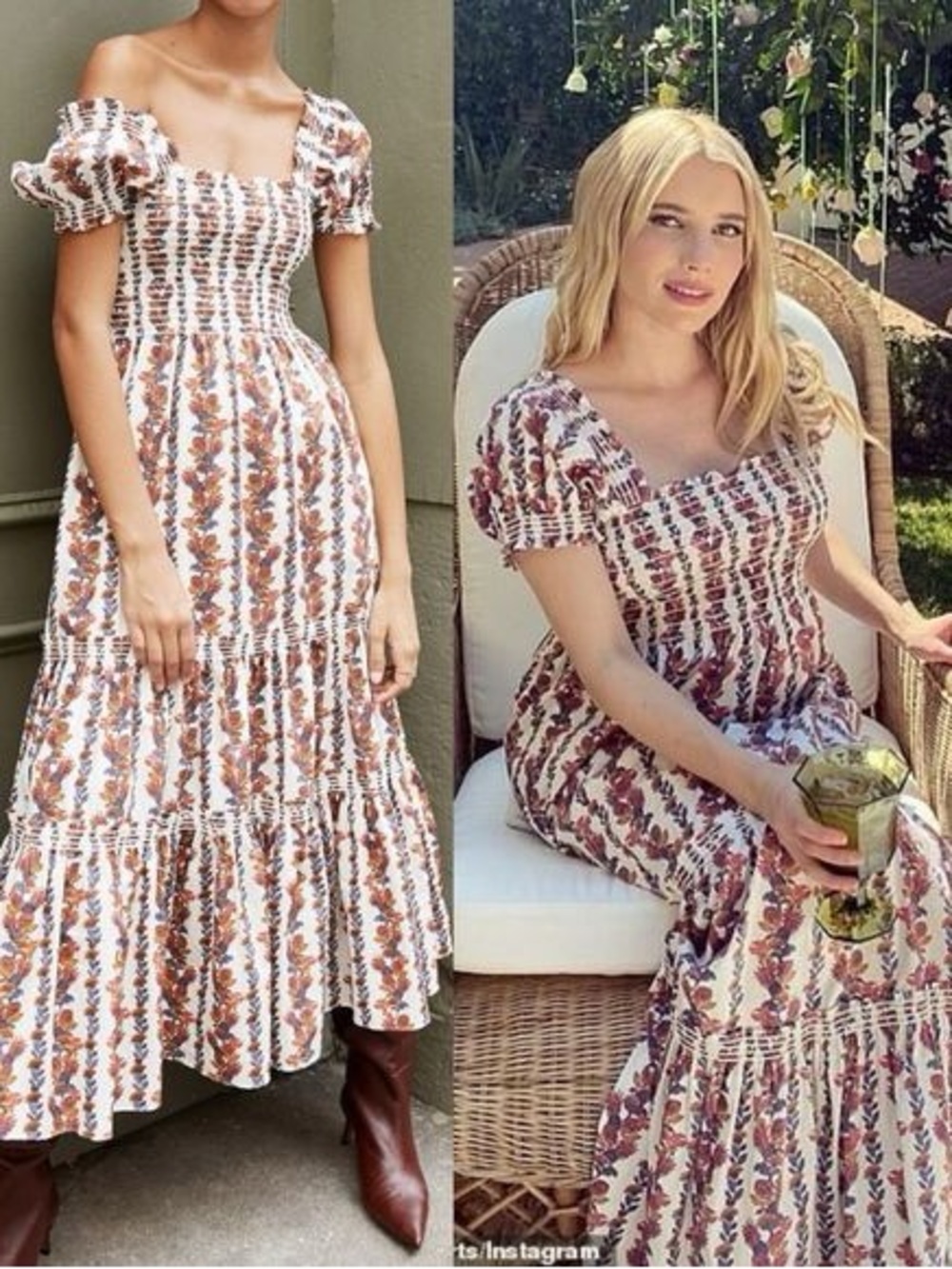 OPT Daphne Smocked Dress Small